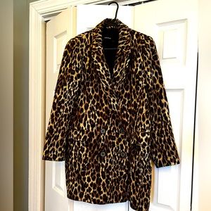 Zara Leopard Double-Breasted Blazer